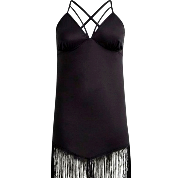 ❤️NWT VINTAGE TORRID LINGERIE - FRINGE CHEMISE STRAPPY FLAPPER COSPLAY - SIZE 4X - Picture 7 of 9